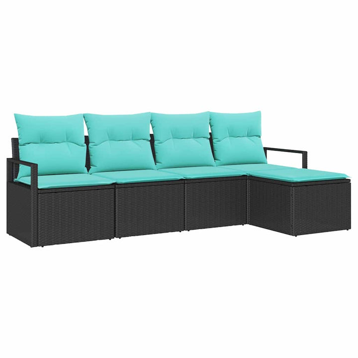 Sofa Sæt 5 pcs Sort polyrattan