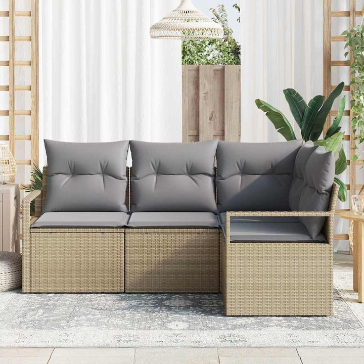 Sofa Sæt 4 pcs Beige polyrattan