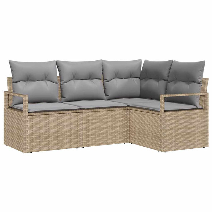 Sofa Sæt 4 pcs Beige polyrattan