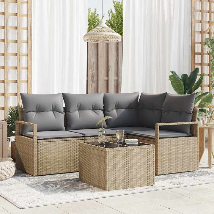 Sofa Sæt 5 pcs Beige polyrattan