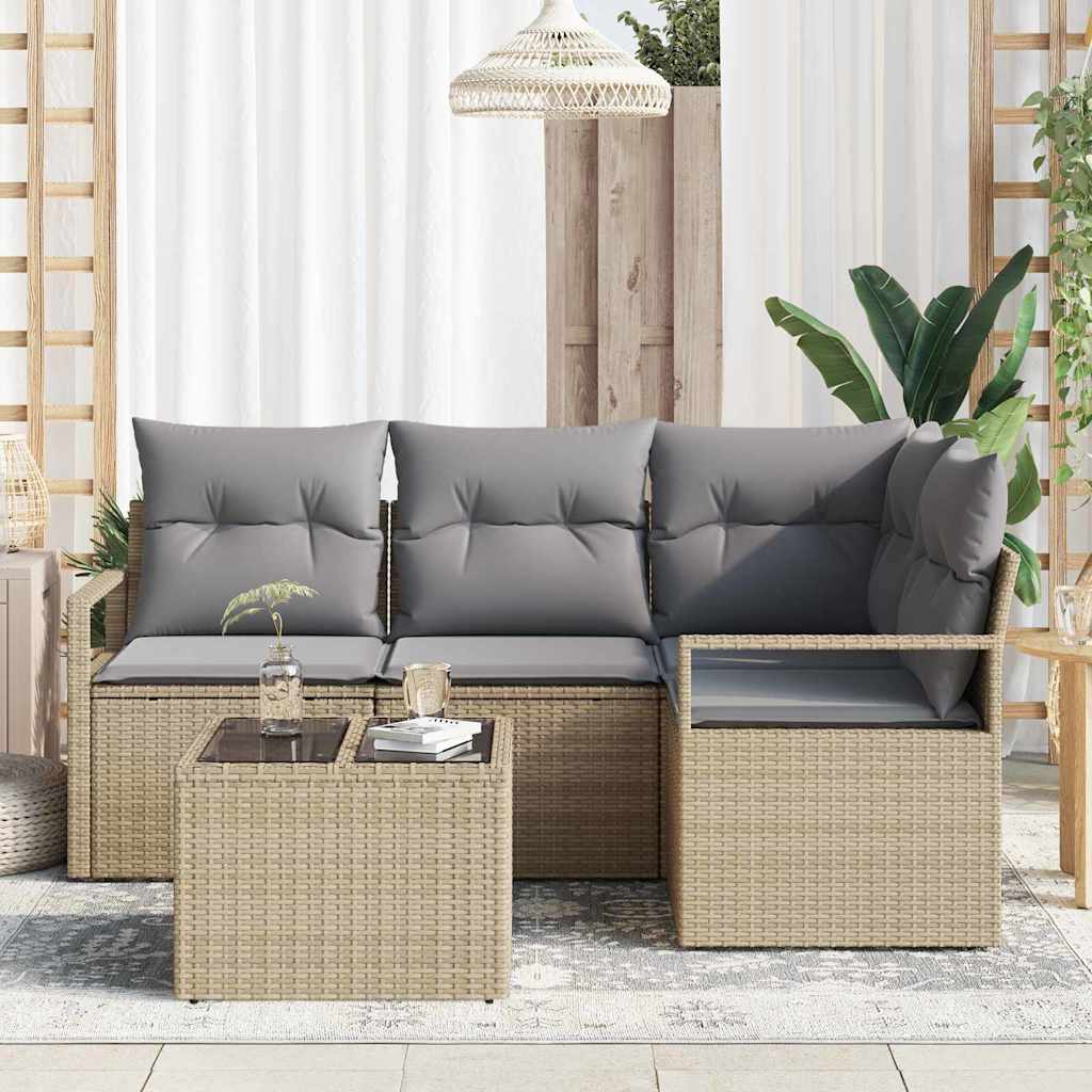 Sofa Sæt 5 pcs Beige polyrattan