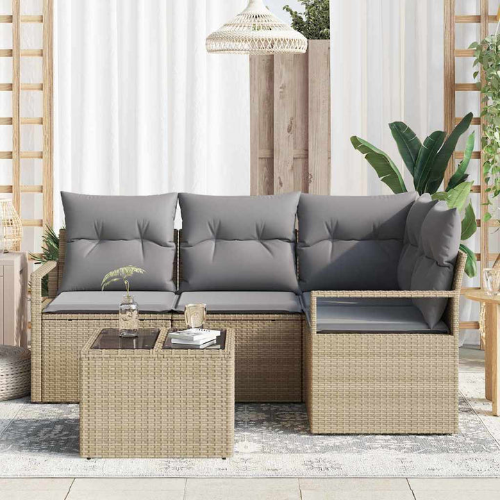 Sofa Sæt 5 pcs Beige polyrattan