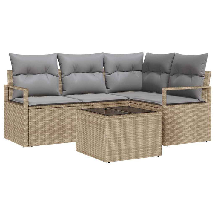 Sofa Sæt 5 pcs Beige polyrattan