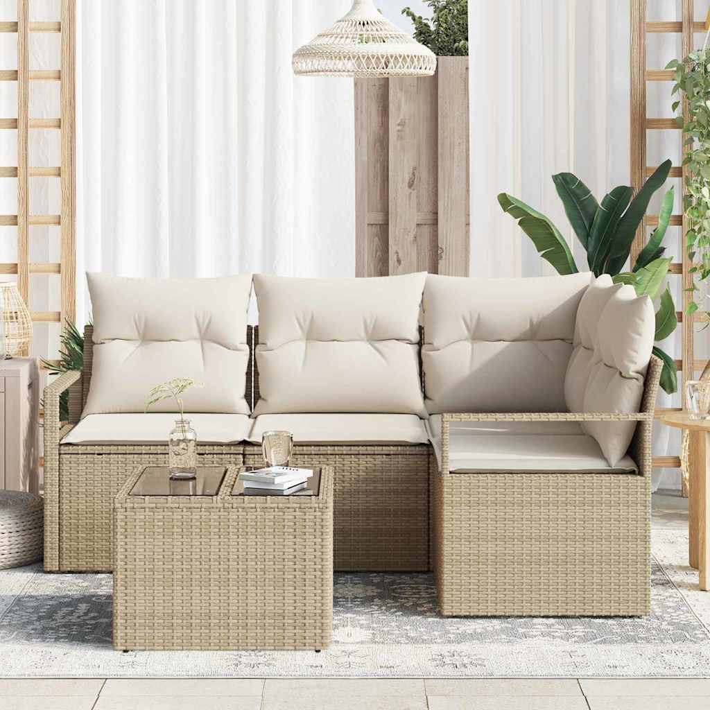 Sofa Sæt 5 pcs Beige polyrattan