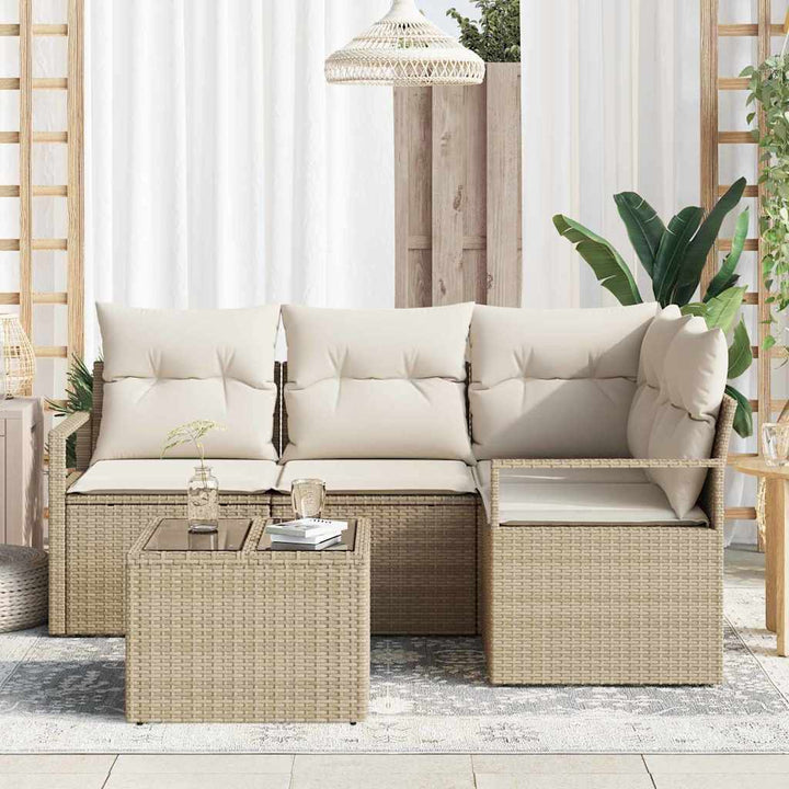 Sofa Sæt 5 pcs Beige polyrattan