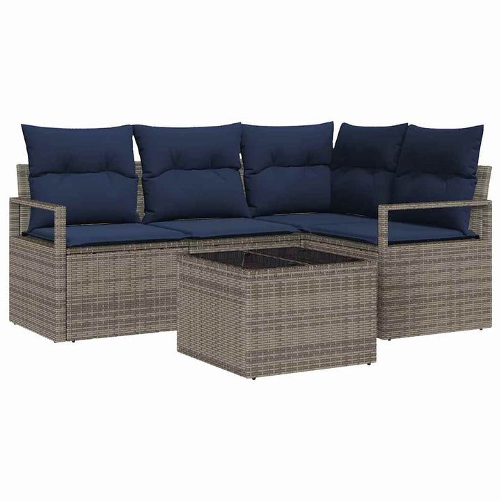 Sofa Sæt 5 pcs Grå polyrattan