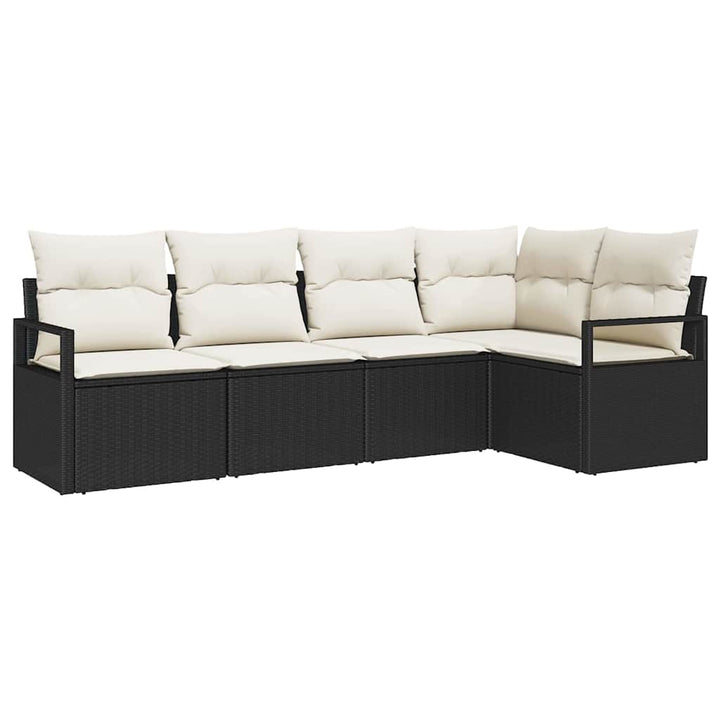 Sofa Sæt 5 stk. Sort polyrattan