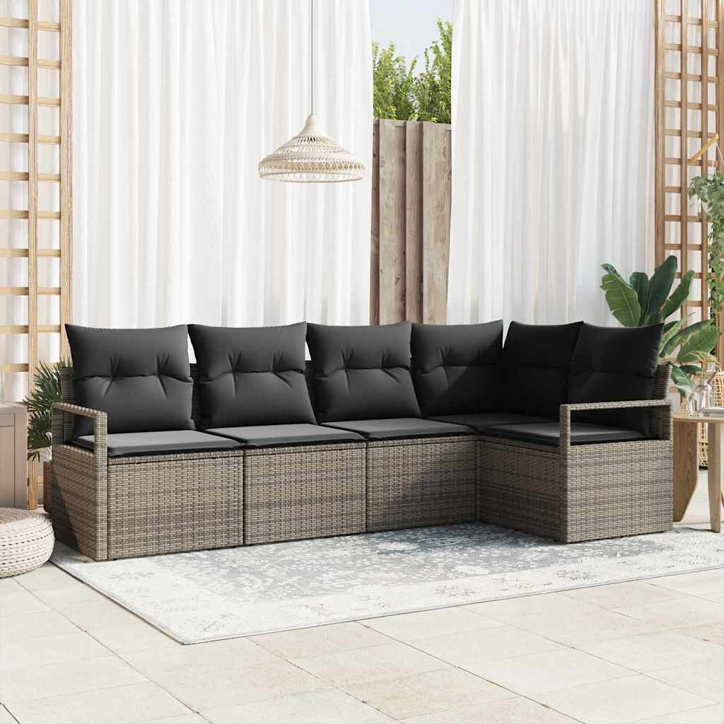 Sofa Sæt 5 pcs Grå polyrattan