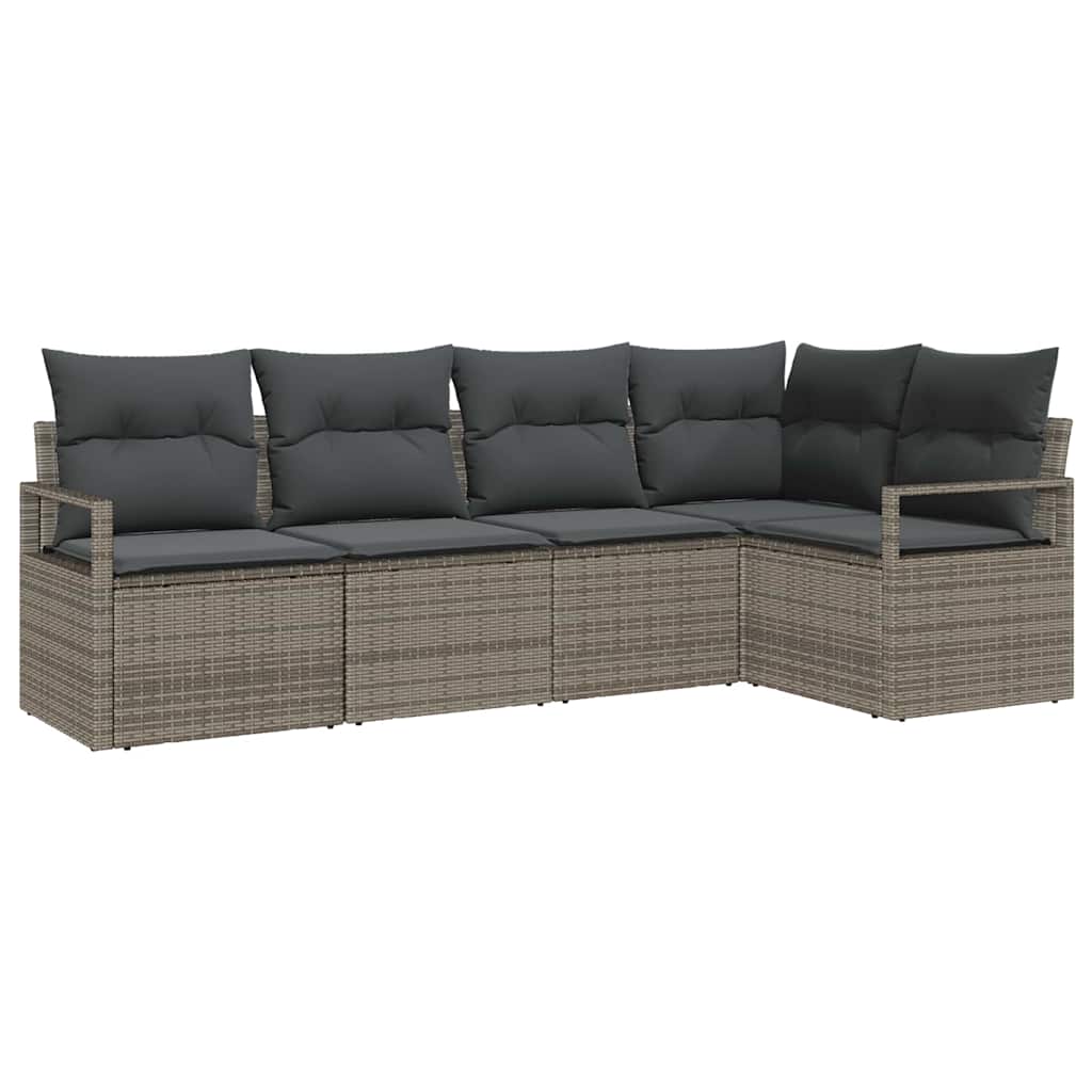 Sofa Sæt 5 pcs Grå polyrattan