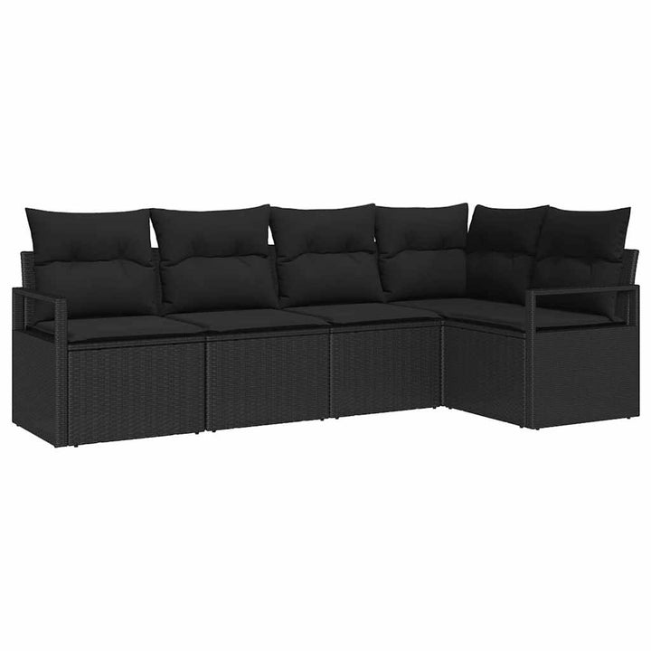 Sofa Sæt 5 pcs Sort polyrattan
