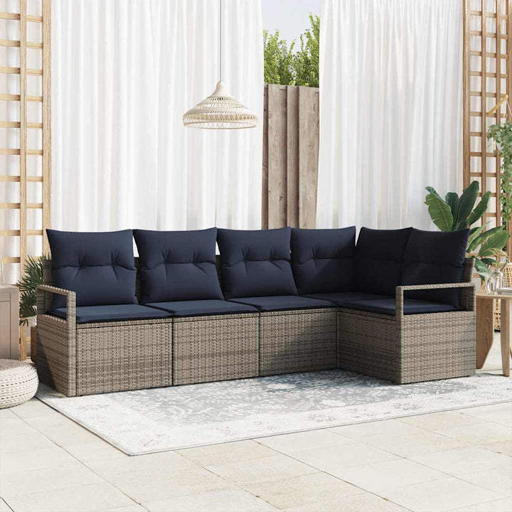 Sofa Sæt 5 pcs Grå polyrattan