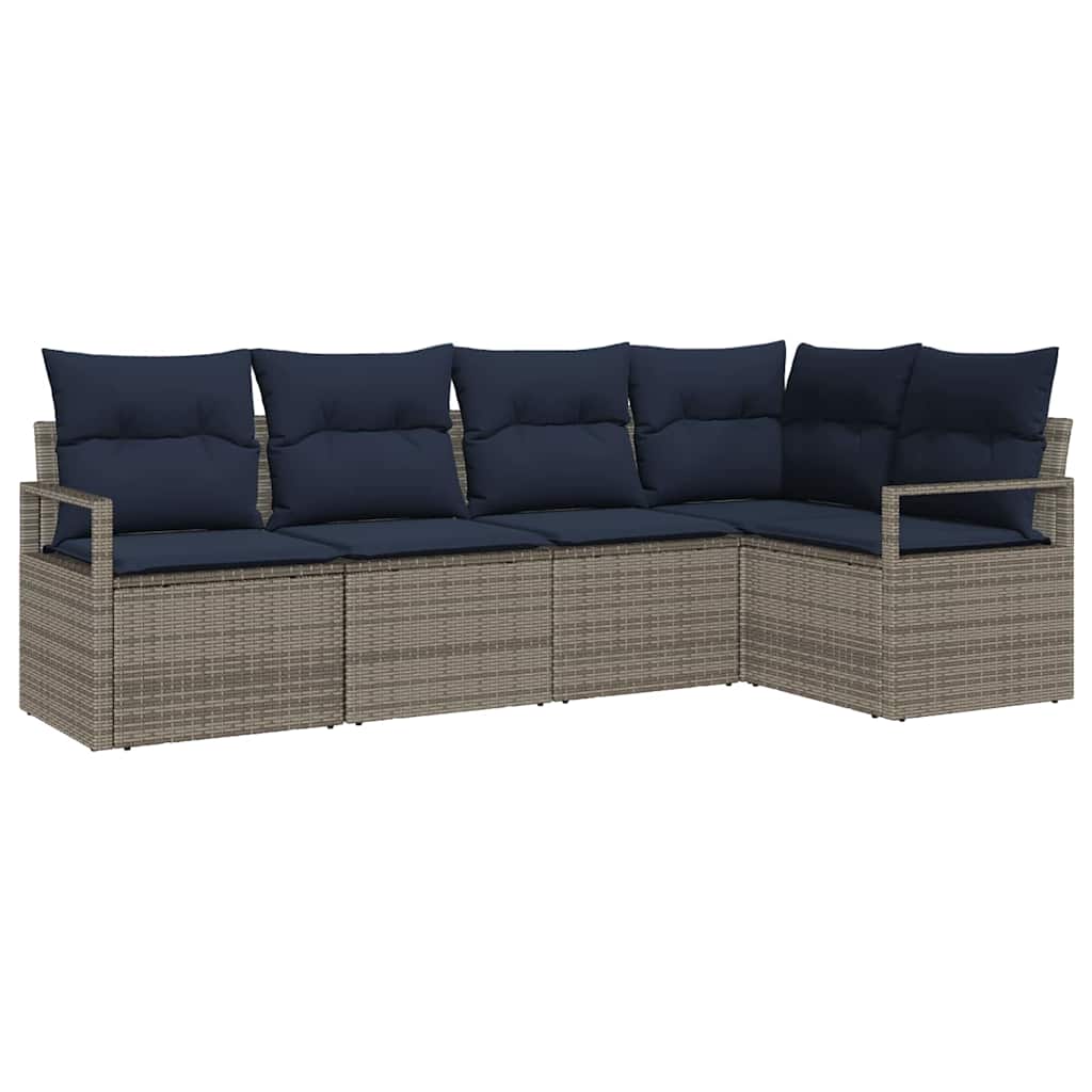 Sofa Sæt 5 pcs Grå polyrattan