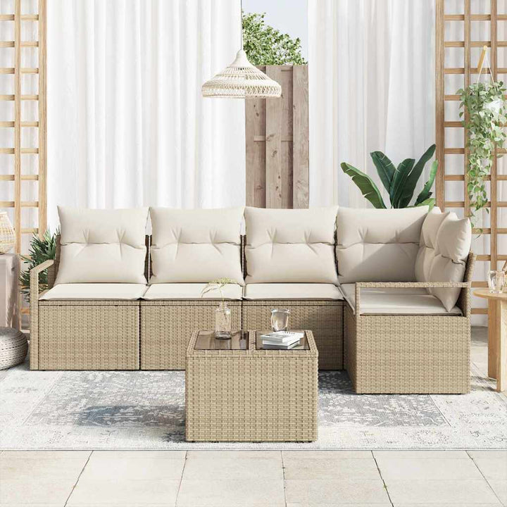Sofa Sæt 6 pcs Beige polyrattan