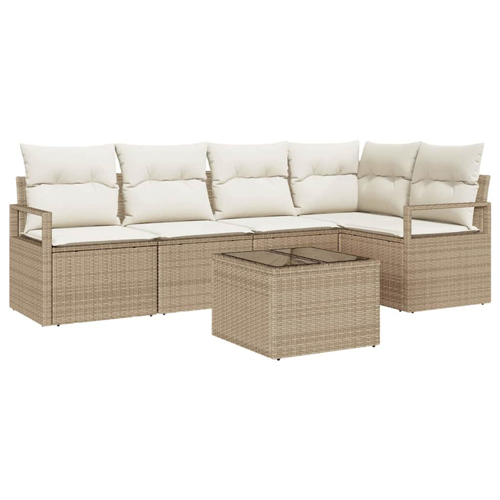Sofa Sæt 6 pcs Beige polyrattan