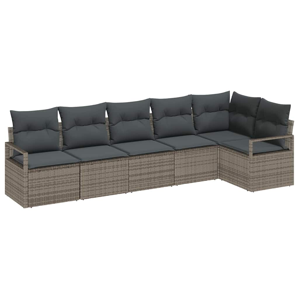 Sofa Sæt 6 pcs Grå polyrattan