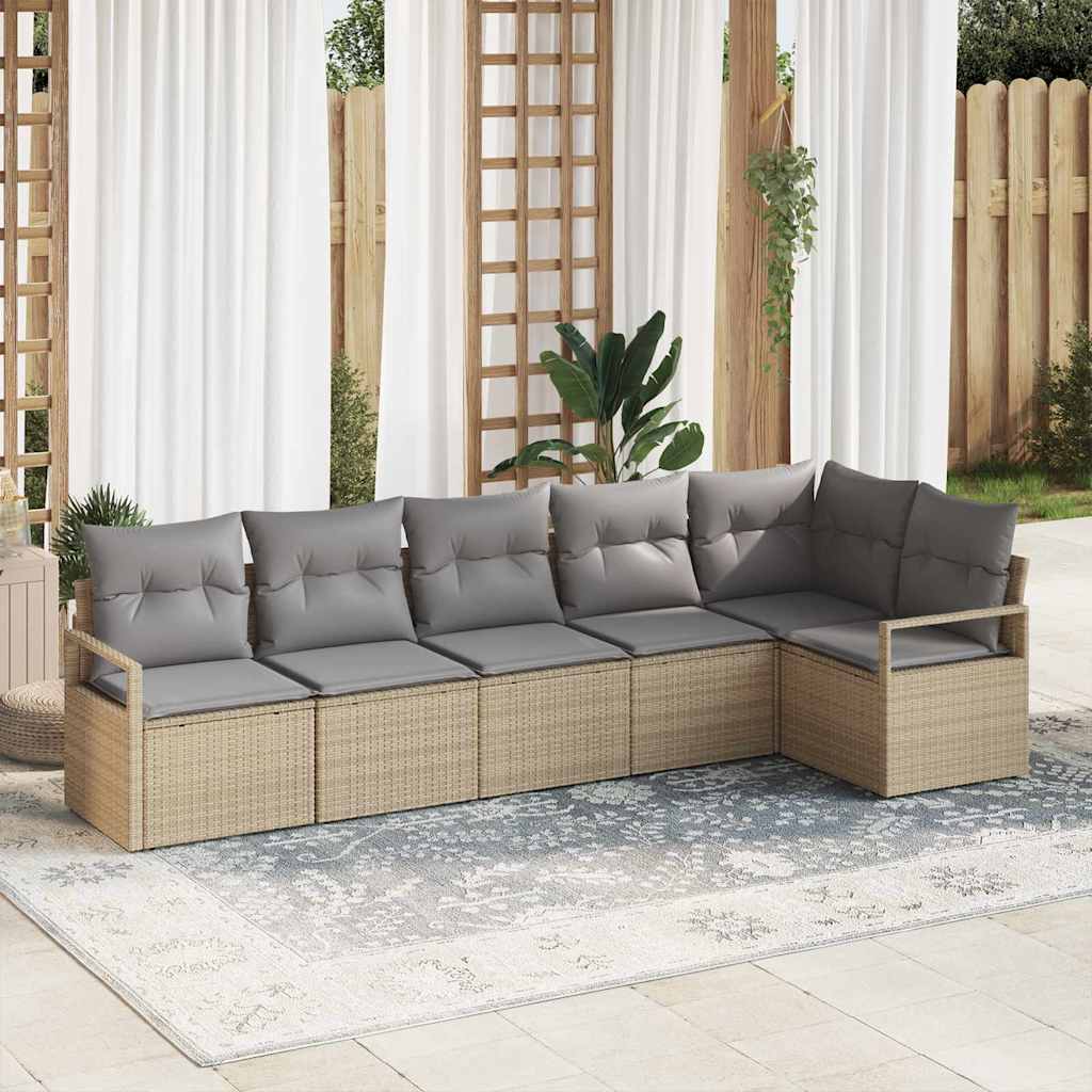 Sofa Sæt 6 pcs Beige polyrattan
