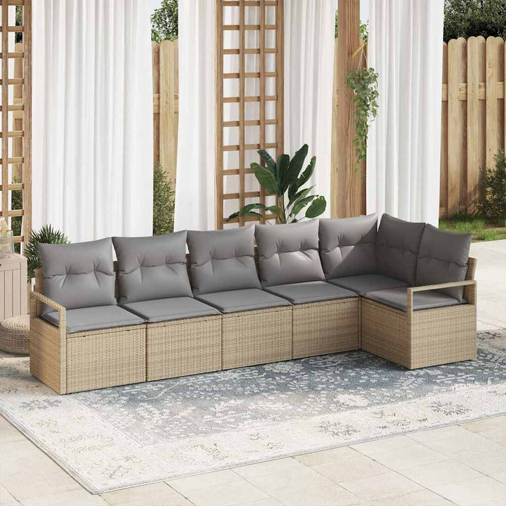 Sofa Sæt 6 pcs Beige polyrattan