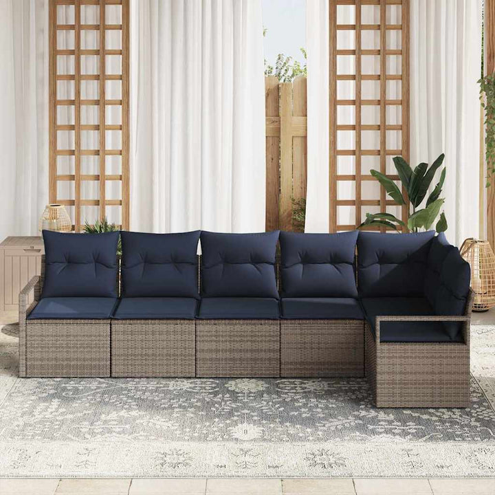 Sofa Sæt 6 pcs Grå polyrattan