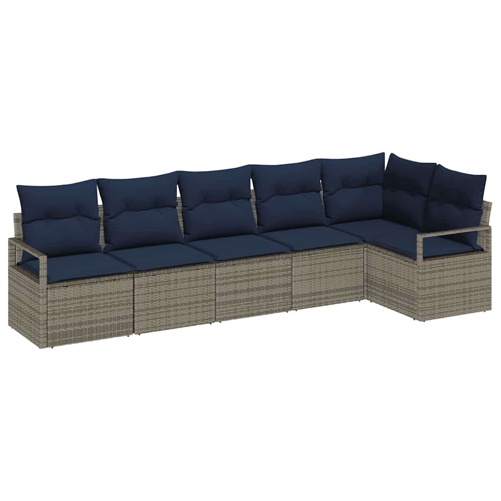Sofa Sæt 6 pcs Grå polyrattan