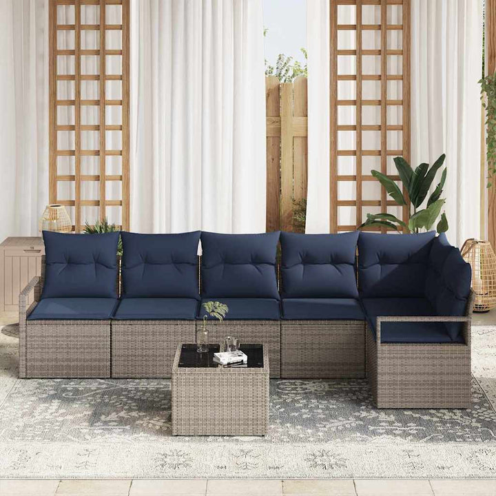 Sofa Sæt 7 pcs Grå polyrattan