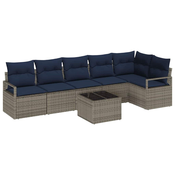 Sofa Sæt 7 pcs Grå polyrattan