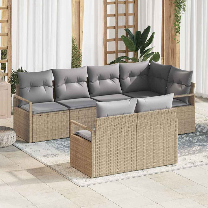Sofa Sæt 7 pcs Beige polyrattan
