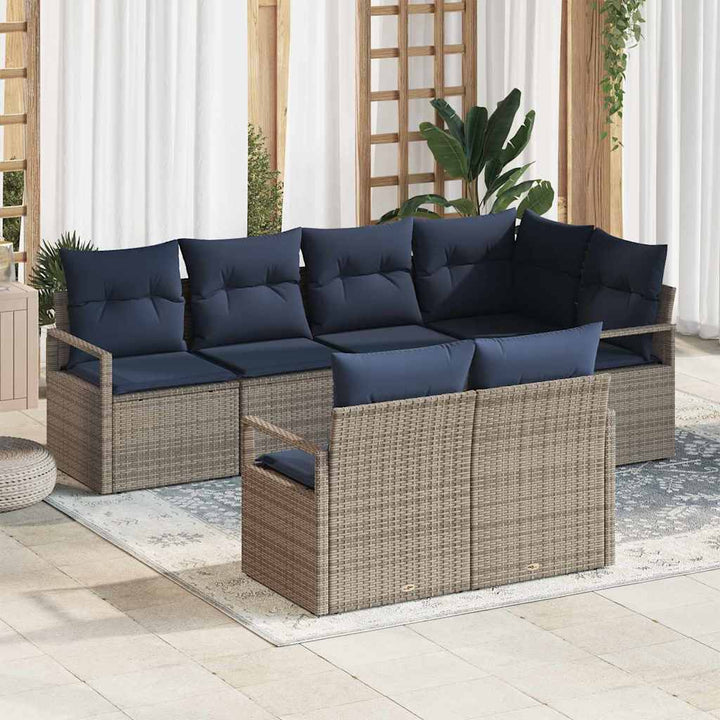 Sofa Sæt 7 pcs Grå polyrattan