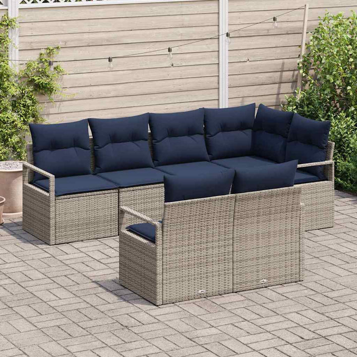 Sofa Sæt 7 pcs Grå polyrattan