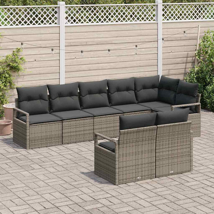 Sofa Sæt 8 pcs Grå polyrattan