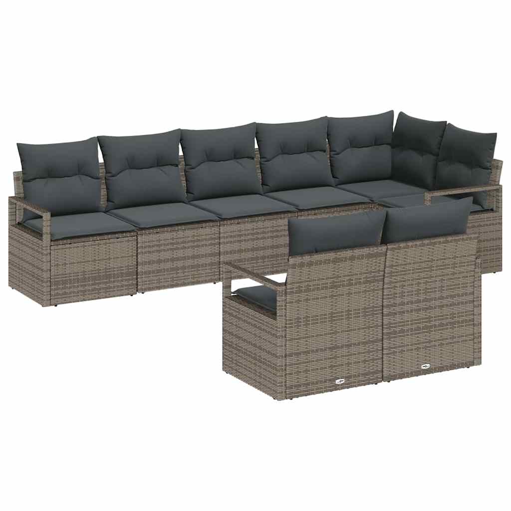 Sofa Sæt 8 pcs Grå polyrattan