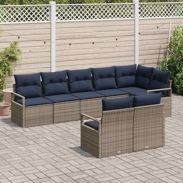 Sofa Sæt 8 pcs Grå polyrattan
