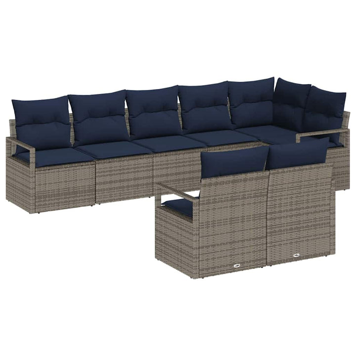 Sofa Sæt 8 pcs Grå polyrattan