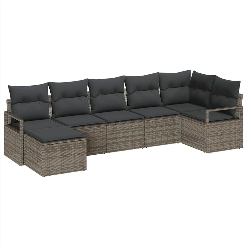 Sofa Sæt 7 pcs Grå polyrattan
