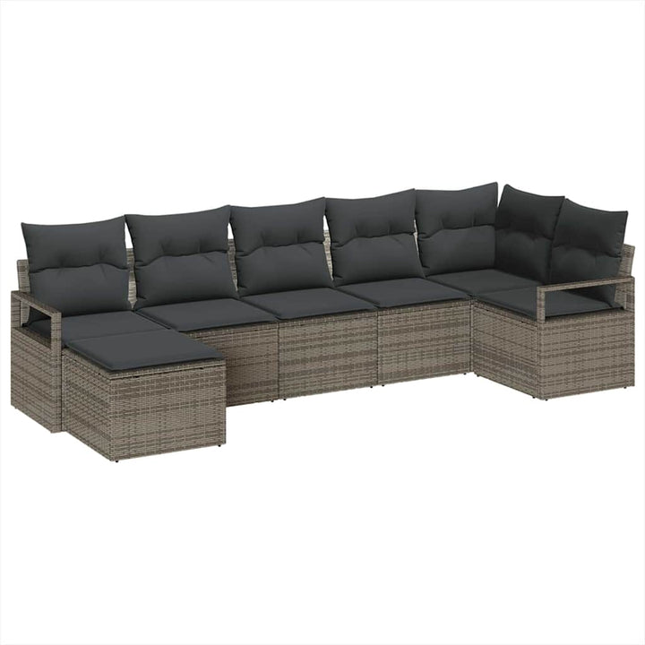 Sofa Sæt 7 pcs Grå polyrattan