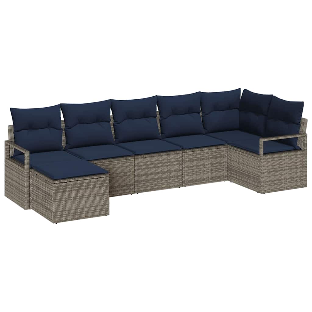 Sofa Sæt 7 pcs Grå polyrattan