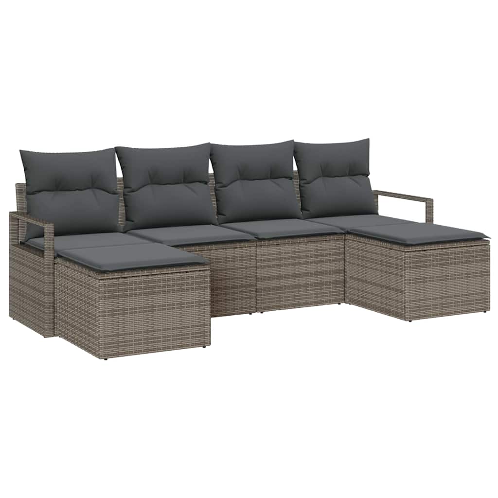 Sofa Sæt 6 pcs Grå polyrattan