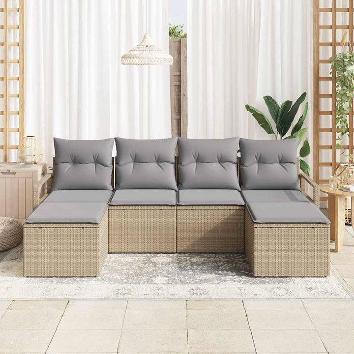 Sofa Sæt 6 pcs Beige polyrattan