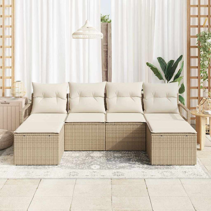 Sofa Sæt 6 pcs Beige polyrattan