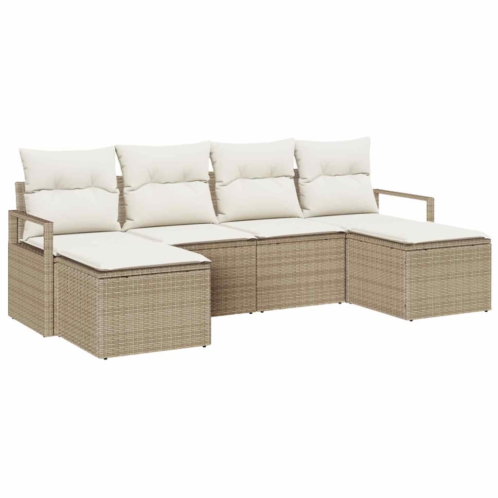 Sofa Sæt 6 pcs Beige polyrattan