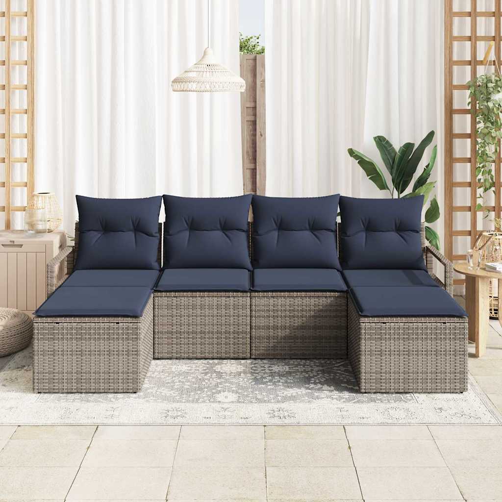 Sofa Sæt 6 pcs Grå polyrattan