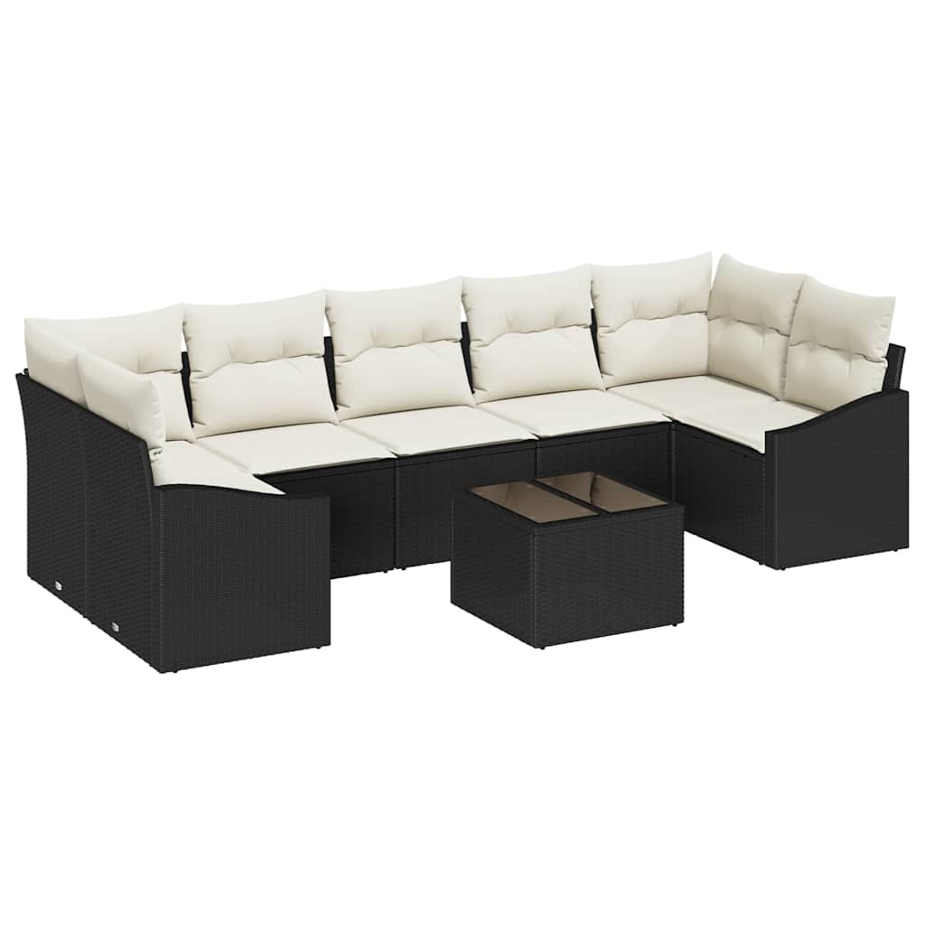Sofa Sæt med pude Sort og Cream 55 x 55 x 37 cm polyrattan