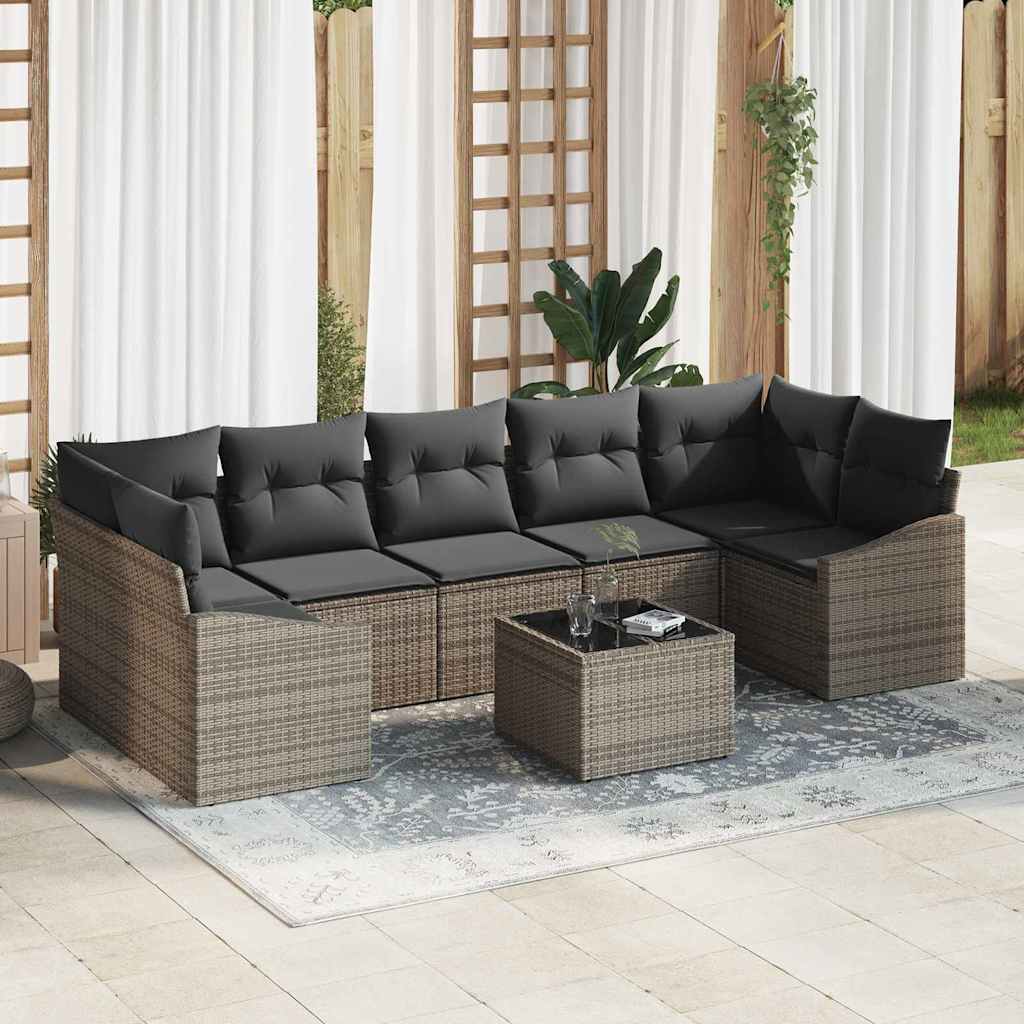 Sofa Sæt med pude med pude Grå 55 x 55 x 37 cm polyrattan