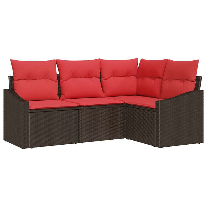 Sofa Sæt 4 stk. Brun polyrattan