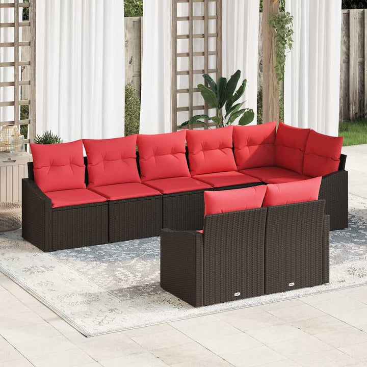 Sofa Sæt 8 stk. Brun polyrattan