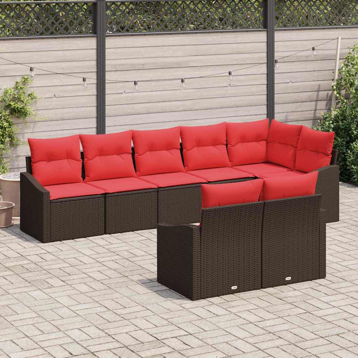 Sofa Sæt 8 stk. Brun polyrattan