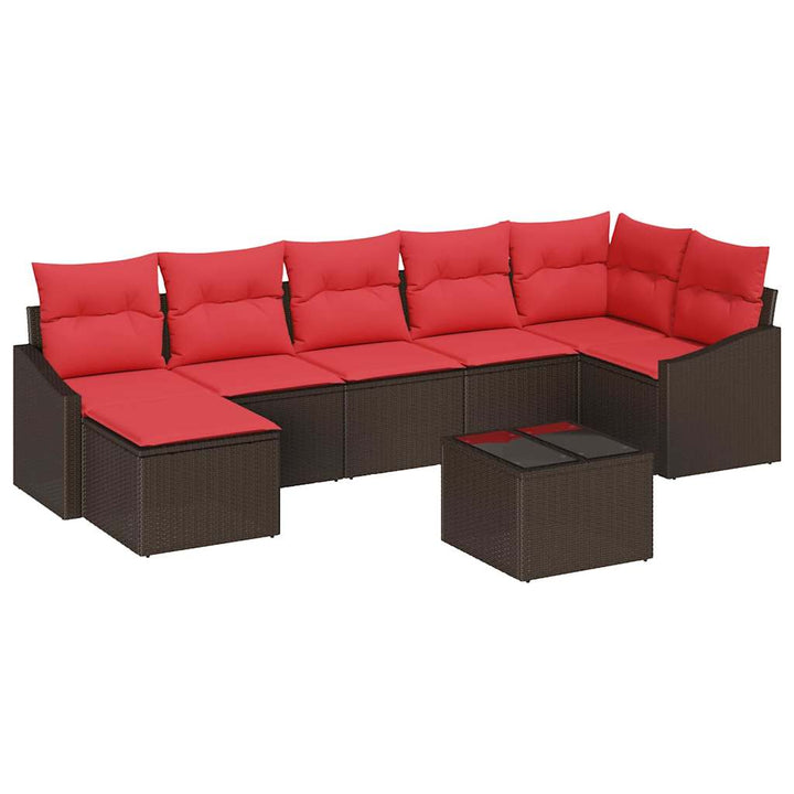Sofa Sæt 8 stk. Brun polyrattan