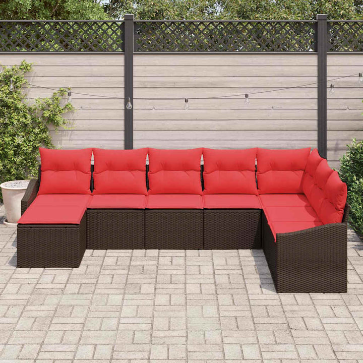 Sofa Sæt 8 stk. Brun polyrattan