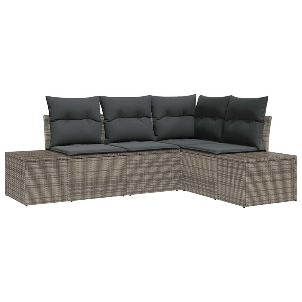 Havesofa Sæt 4 pcs Grå polyrattan