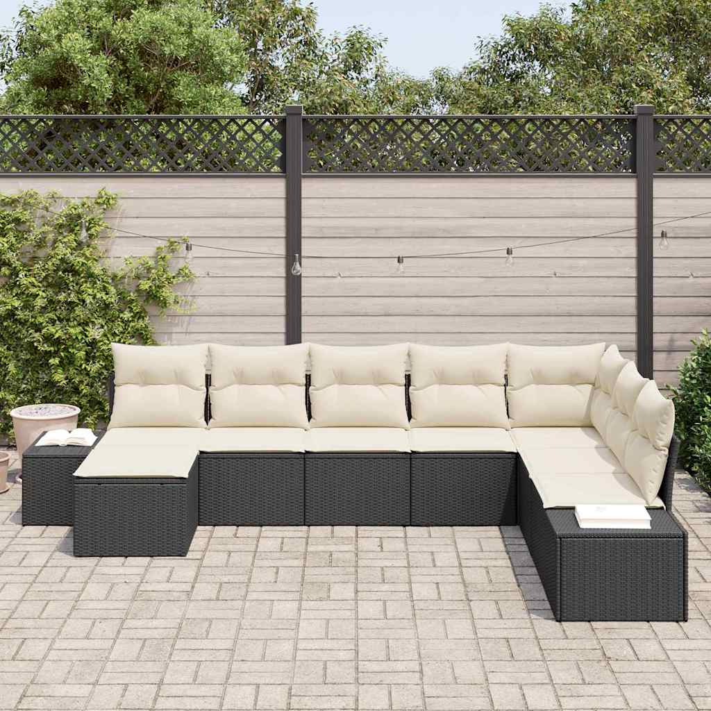 Havesofa Sæt med pude 8 pcs polyrattan