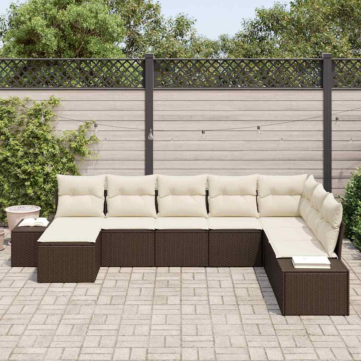 Havesofa Sæt med pude 8 pcs polyrattan
